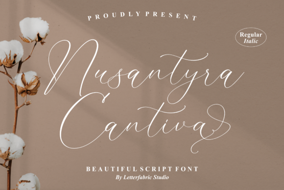 Nusantyra Cantiva: A Delicate Script Font for Business Elegance